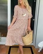 Julia™ Short-Sleeve Midi Dress