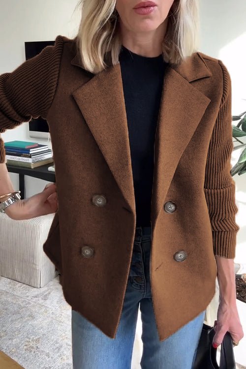 Camryn™ Elegant Knit-Sleeve Blazer